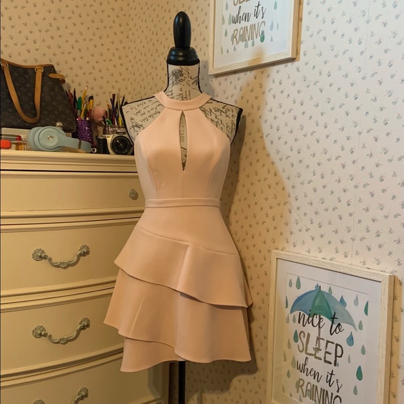 BCBGMaxazria Asymmetrical Ruffle Halter Dress - Picture 2 of 10